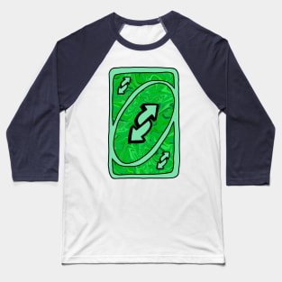 Trippy green Uno reverse card Baseball T-Shirt